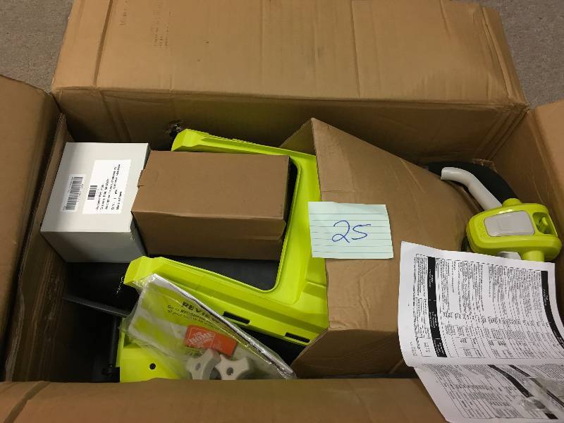 lot 25 image: Ryobi Cordless Electric Lawn Mower 18V Rechargeable Battery Operated Push Yard Grass in very good condition
