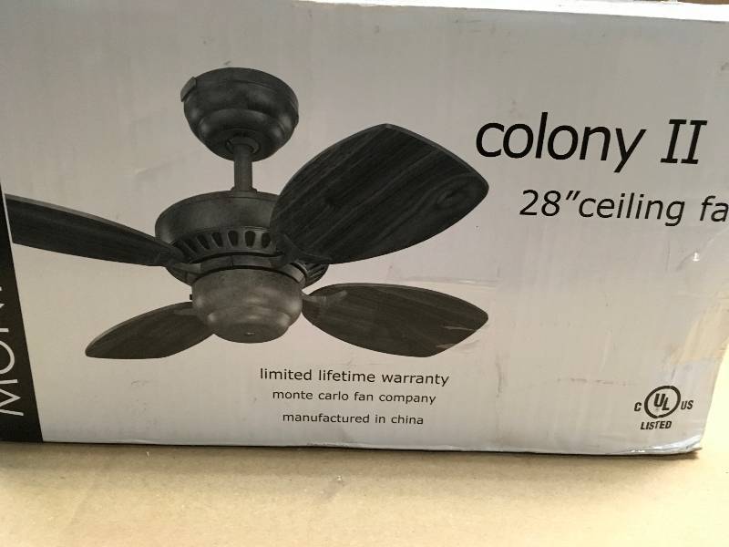lot 49 image: Monte Carlo Fans - 4CO28WH - 28 Colony II Fan - White in like new condition