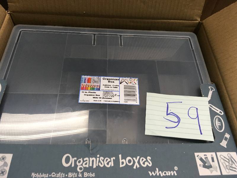 lot 59 image: Wham Divided Storage Organizer Graphite  CASE OF 5 PACK not used