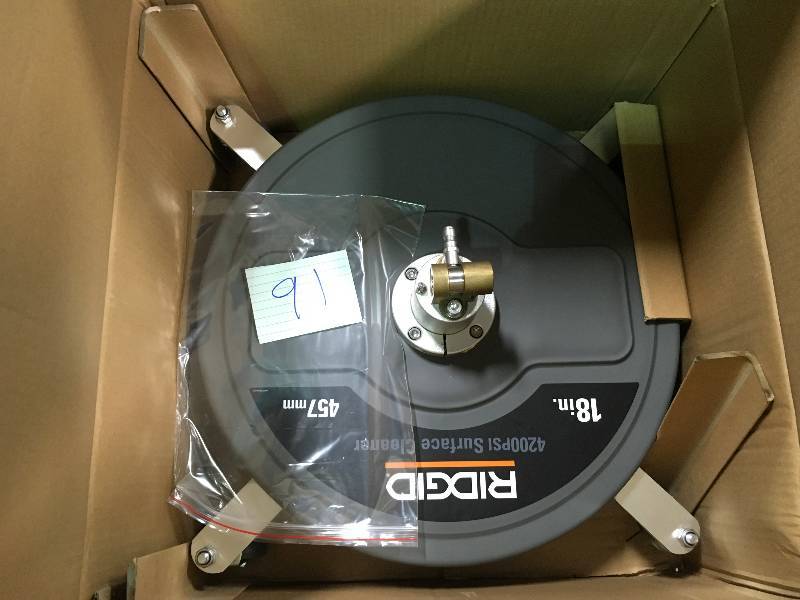 lot 91 image: RIDGID Professional 18 in. 4200 PSI Quick Connect Surface Cleaner for Gas Pressure Washers not used