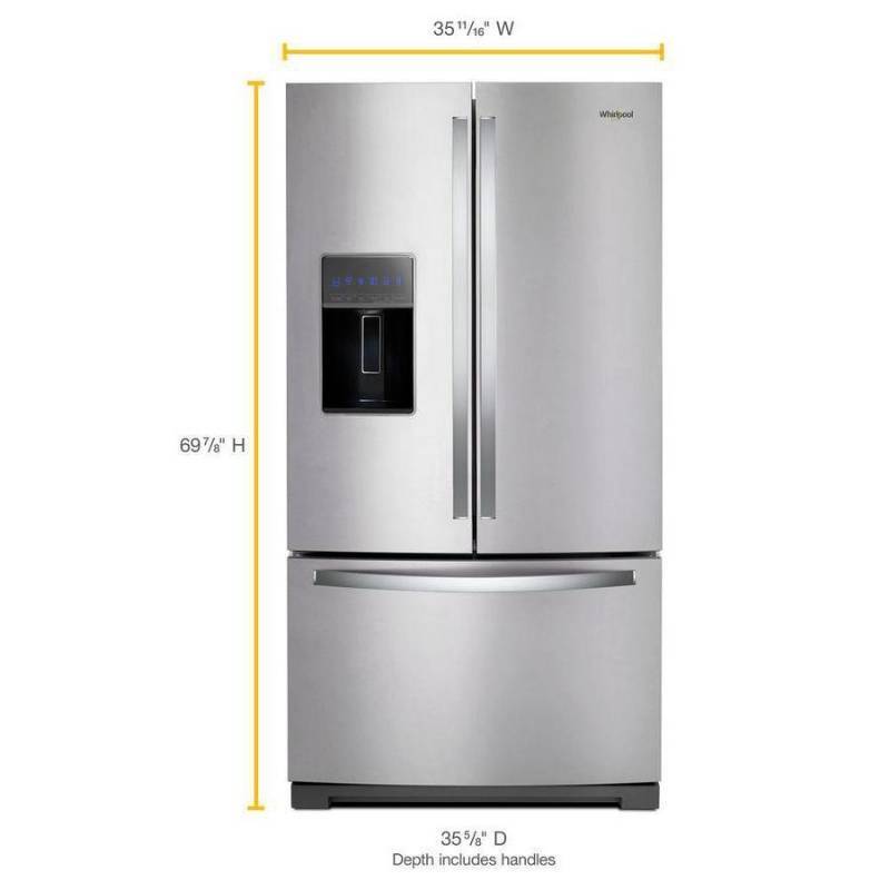 lot 36 image: Whirlpool 26.8-cu ft French Door Refrigerator with Dual Ice Maker (Fingerprint Resistant Stainless Steel) ENERGY STAR WRF767SDHZ