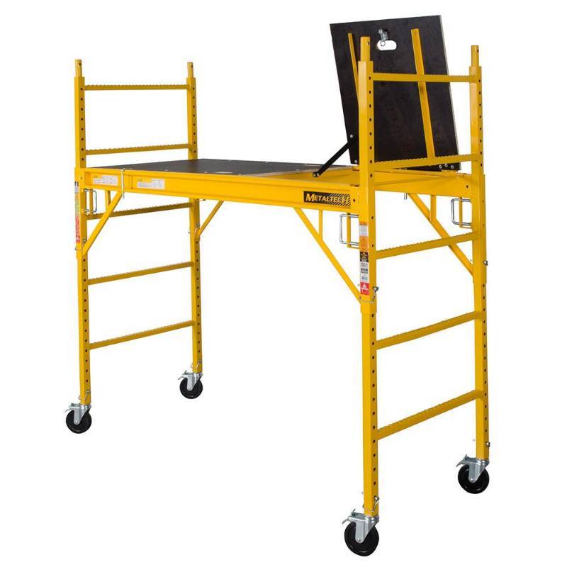 lot 11 image: MetalTech Safeclimb Baker Style 6 ft. x 6 ft. x 2-12 ft. Scaffold 1100 lbs. Capacity.