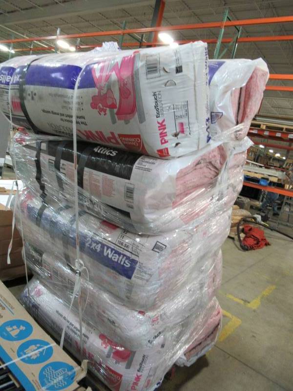 lot 26 image: Mixed Pallet of Owens Corning Insulation (6) R13 Walls and 4 R30 Attics.