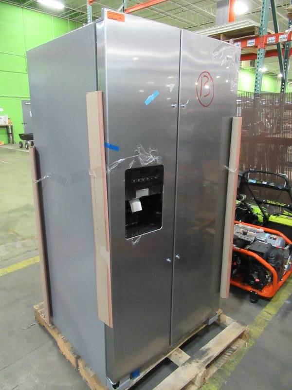 lot 37 image: Whirlpool 24.6-cu ft Side-by-Side Refrigerator with Ice Maker (Fingerprint-Resistant Stainless Steel) WRS315SDHZ