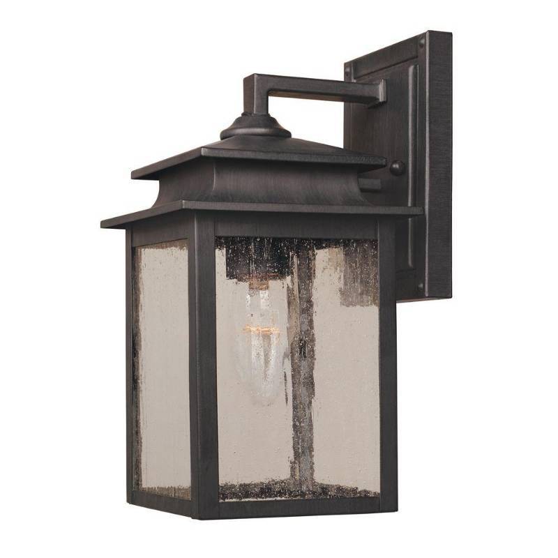 lot 148 image: 2 World Imports Sutton Collection 1-Light Rust Outdoor Wall Sconce WI910542