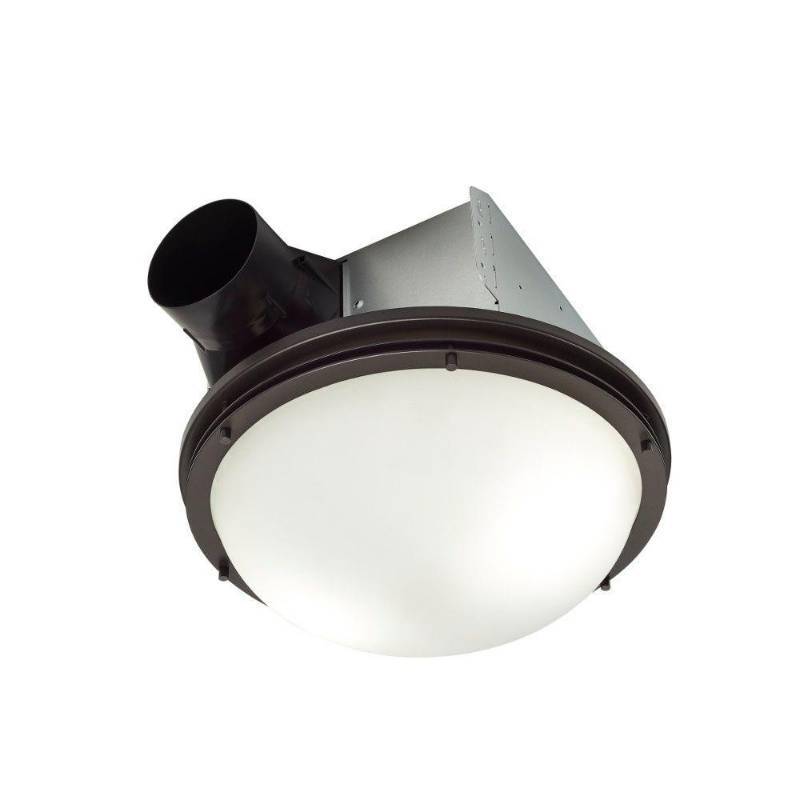 lot 153 image: NuTone InVent Decorative Oil-Rubbed Bronze 80 CFM Ceiling Exhaust Fan with Light and White Globe