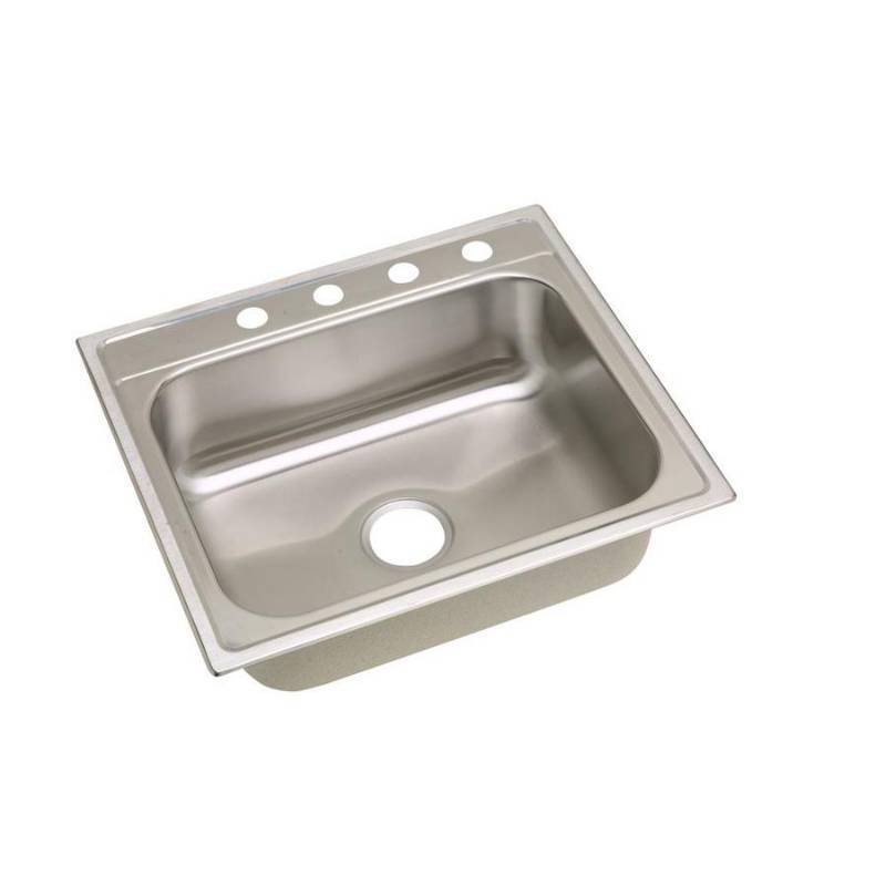 lot 170 image: Elkay 25-in x 22-in Satin Single-Basin Drop-In 4-Hole Residential Kitchen Sink LWSB252284