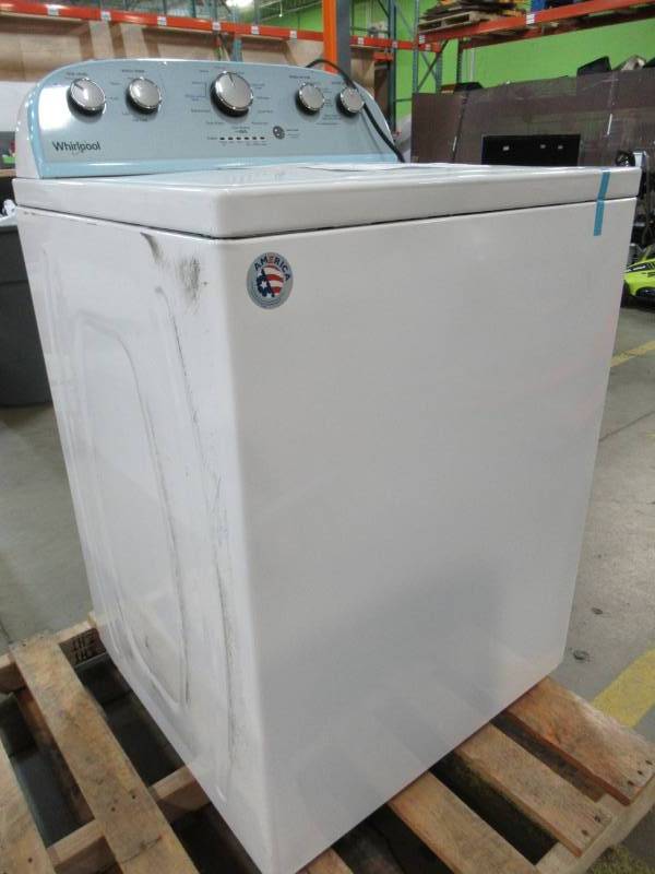 lot 171 image: DAMAGED - Whirlpool 3.9-cu ft High Efficiency Top-Load Washer (White) WTW4950HW