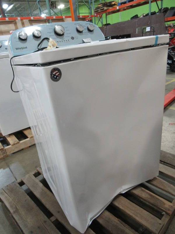 lot 172 image: DAMAGED - Whirlpool 3.9-cu ft High Efficiency Top-Load Washer (White) WTW4950HW