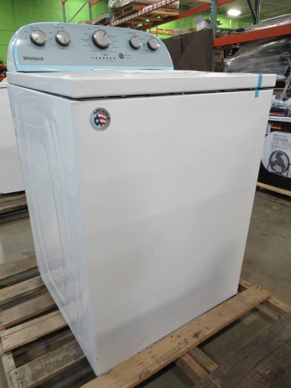 lot 173 image: DAMAGED - Whirlpool 3.9-cu ft High Efficiency Top-Load Washer (White) WTW4950HW