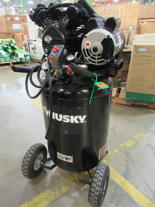 lot 9 image: Husky 30 Gal. 155 psi Ultra-Quiet Portable Electric Air Compressor, Model C302H