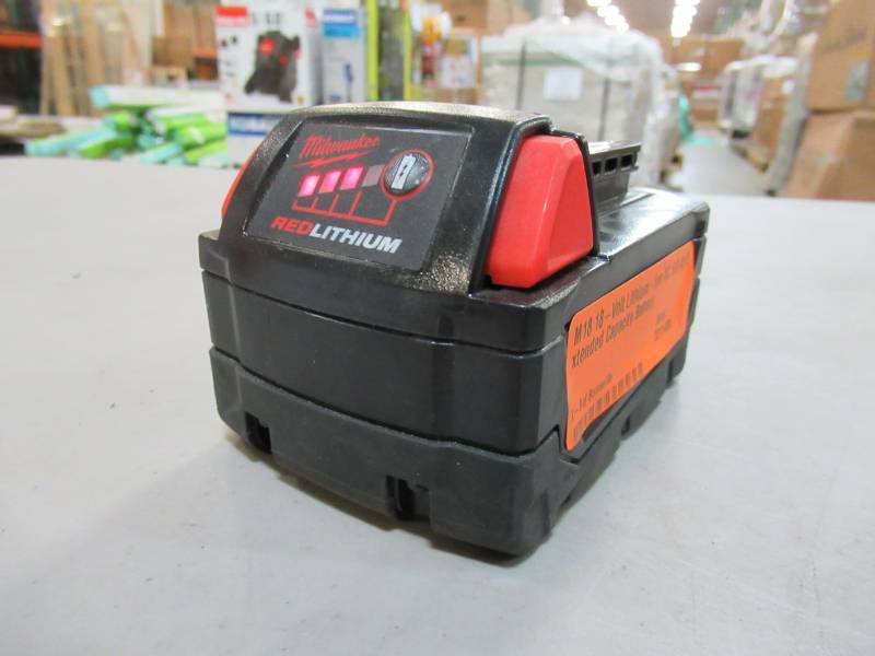 lot 134 image: Milwaukee M18 18-Volt Lithium-Ion XC 5.0 Ah Extended Capacity Battery, Model 48-11-1850