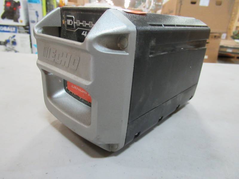 lot 136 image: ECHO 58-Volt 4 Ah Lithium-Ion Battery, Model CBP-58V4AH.