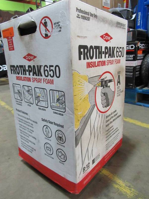 lot 139 image: DOW Froth-Pak 650 Insulation Spray Foam.  R-12 Part A