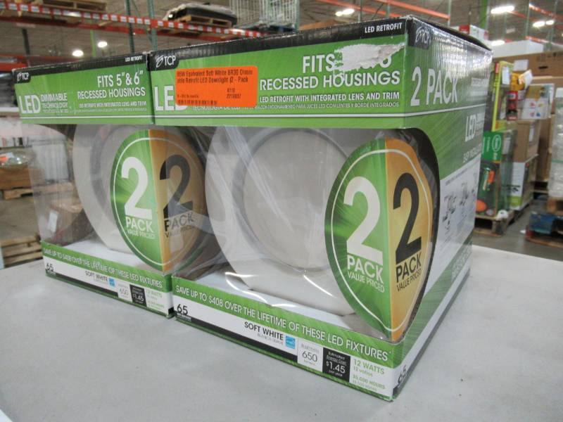lot 150 image: 2 TCP 65W Equivalent Soft White BR30 Dimmable Retrofit LED Downlight (2-Packs)