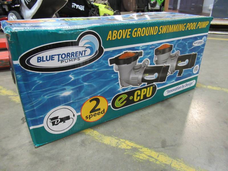 lot 159 image: Blue Torrent, e-CPU 1HP, 2 Speed Above Ground Swimming Pool Pump.  Model NWC10DBSGG