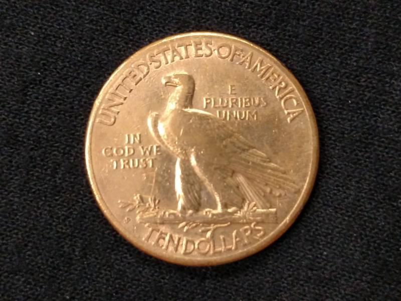 1910 S Ten Dollars Indian Head Gold...