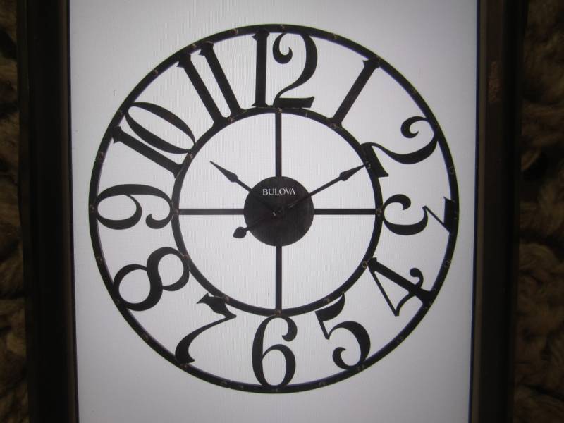 lot 23 image: Bulova 45 x 45 Round Metal Wall C...