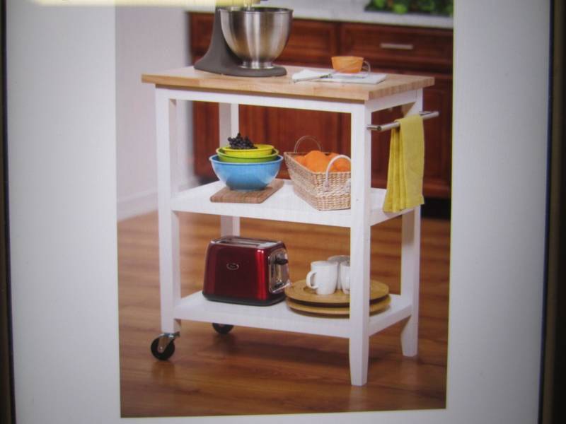 lot 26 image: Trinity 3-Tier White Wood Kitchen C...