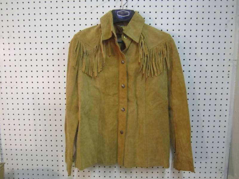 lot 66 image: Suede Leather Fringed Jacket Size 7...