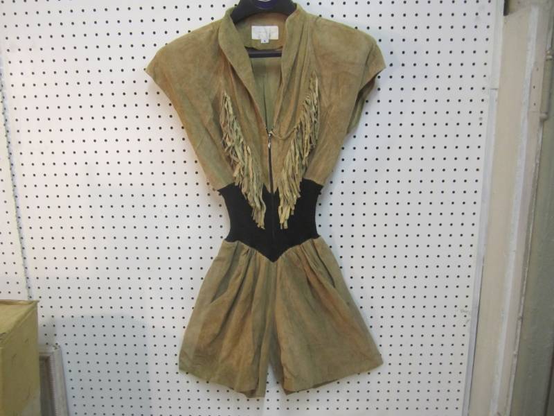 lot 76 image: Cache Leather Shorts Jumpsuit Size...