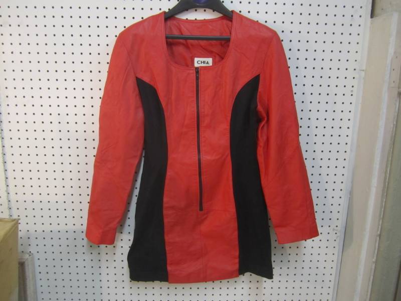 lot 83 image: Chia Leather Short Dress Size XL  R...