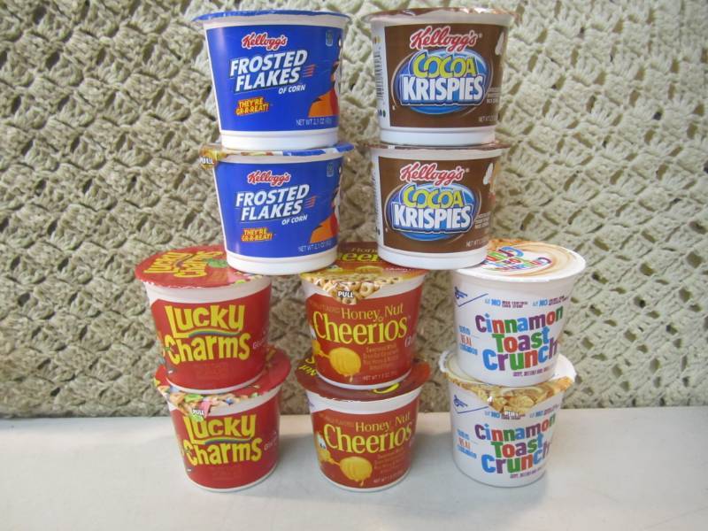 lot 97 image: 10 Misc Single Serve Cereal Cups  C...