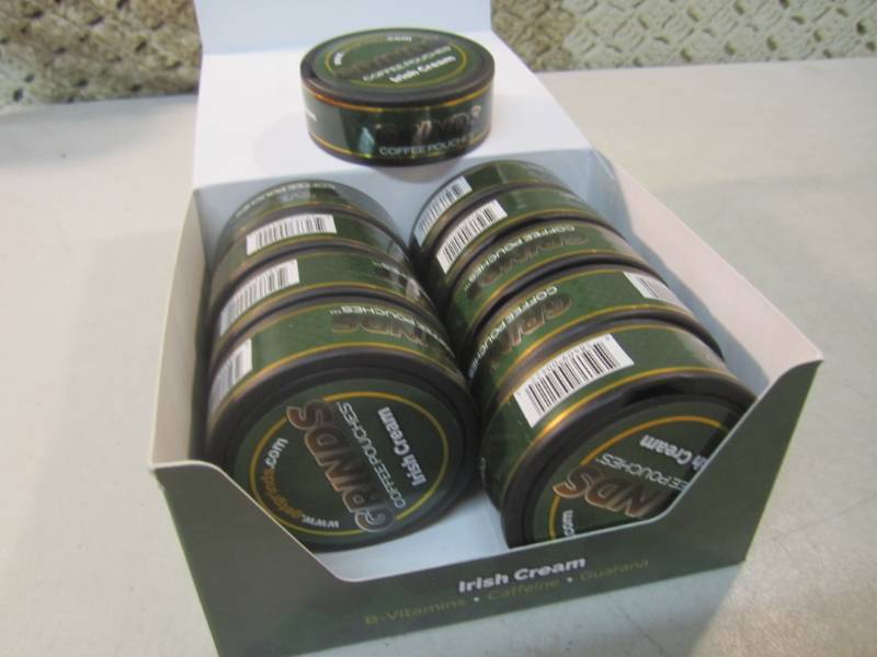 lot 99 image: Box of 10 Tins of Irish Cream Grind...