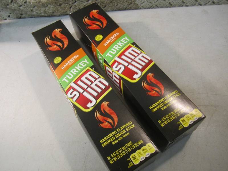 lot 206 image: 2 Box of 24 each Slim Jim Snack Sti...