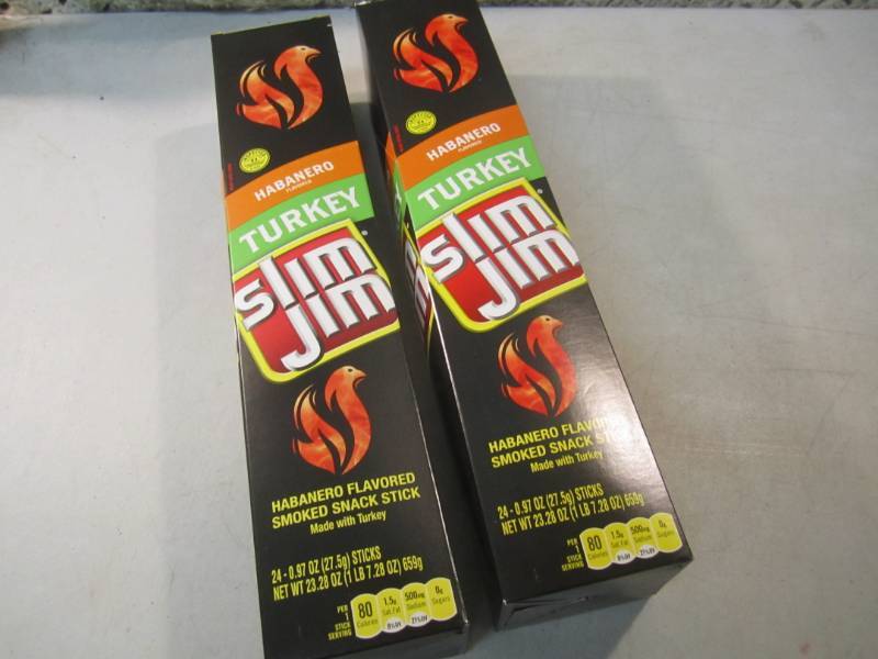 lot 208 image: 2 Box of 24 each Slim Jim Snack Sti...
