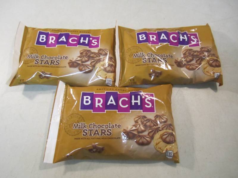 lot 230 image: 3 Bags of Brachs Milk Chocolate Sta...