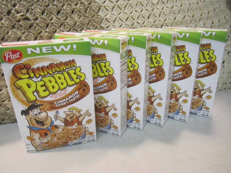 lot 233 image: 6 Boxes of Post Cinnamon Pebbles Ce...