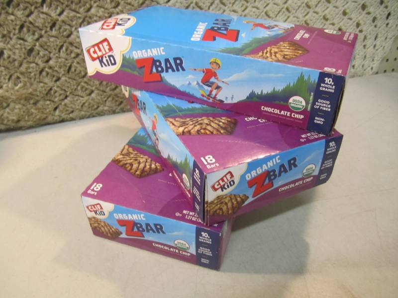 lot 240 image: 3 Boxes of Organic Z Bars Chocolate...