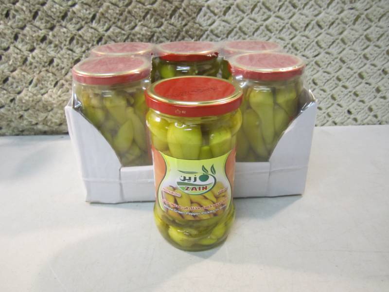 lot 252 image: Case of 6 Jars of Whole Green Peppe...