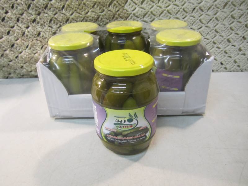 lot 262 image: Case of 6 Jars of Whole Cucumber Pi...