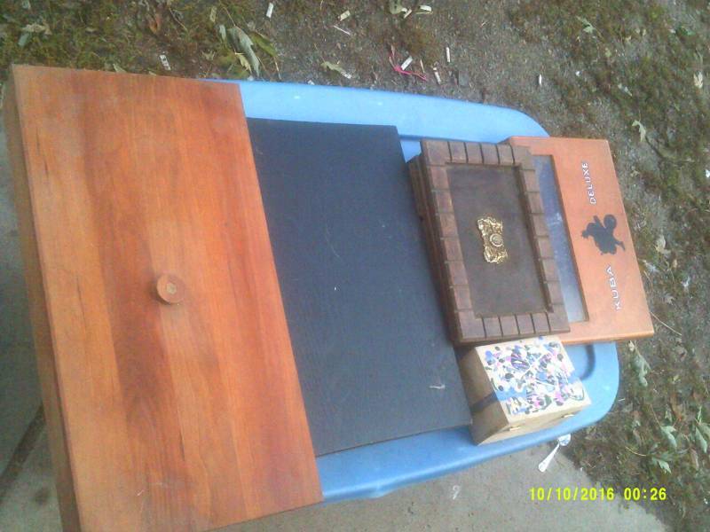 5 VINTAGE WOODEN BOXES