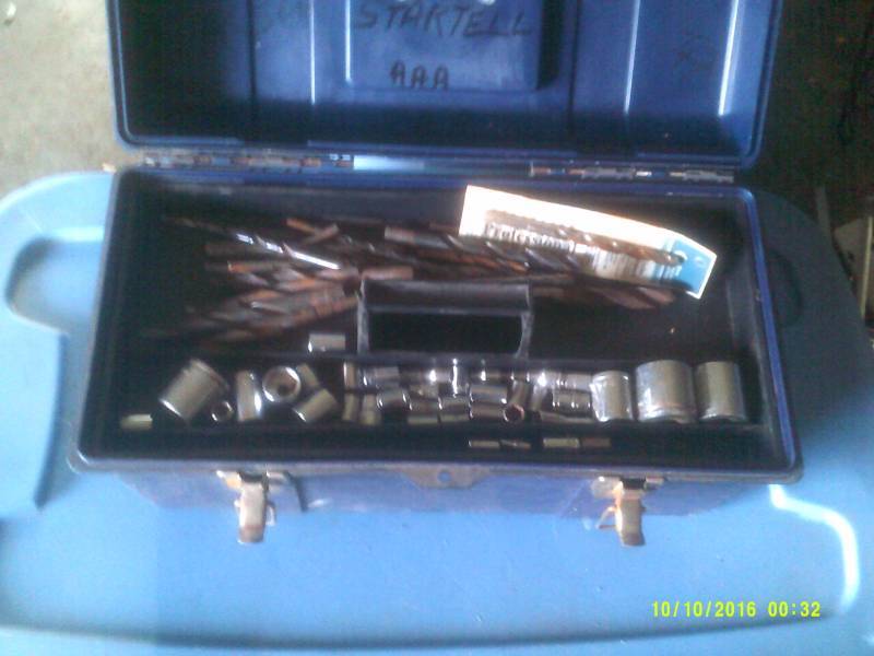TOOL  BOX WITH DRILL BITS AND SOCKETS