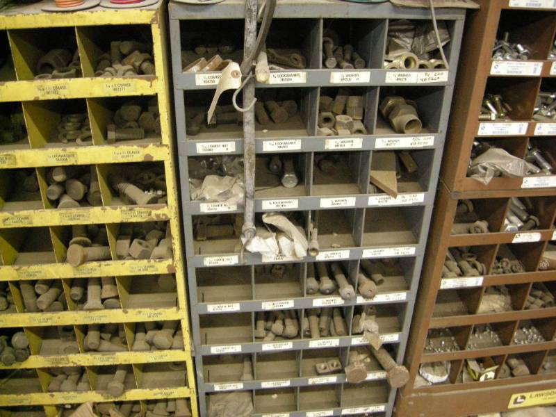lot 221 image: Metal Hardware Organizer Cabinet