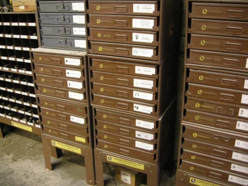 lot 226 image: Lawson Products Hardware Organizer Tray Cabinet