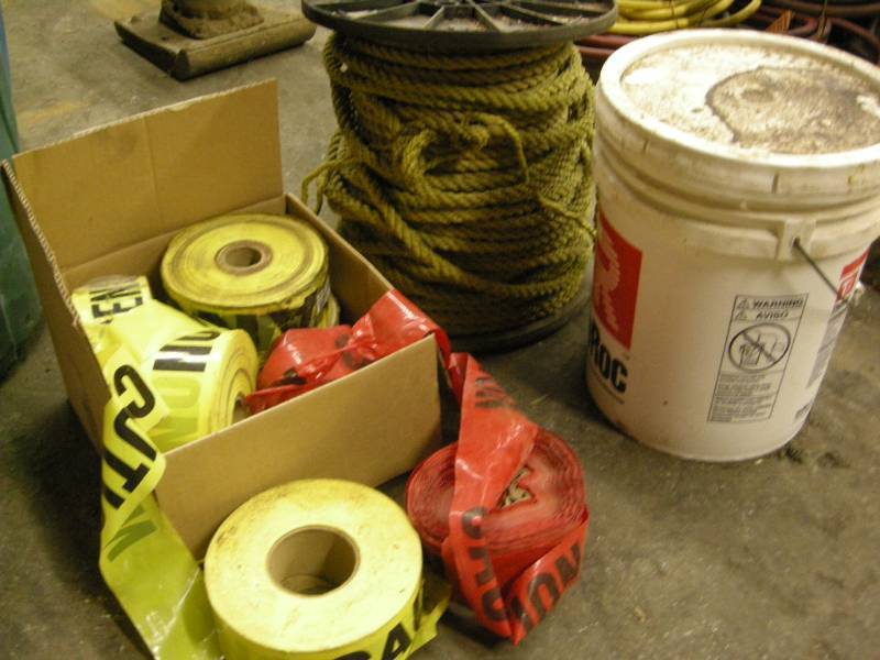 lot 255 image: Caution Tape, Rope, Mortar