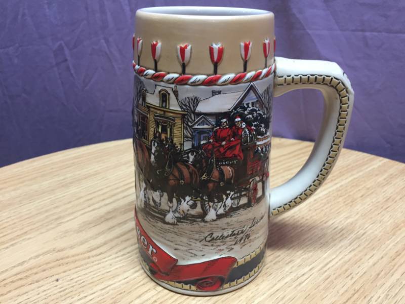 lot 37 image: 1986 Budweiser Holiday Stein B Series