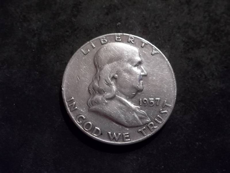 1957 D  Franklin Half Dollar