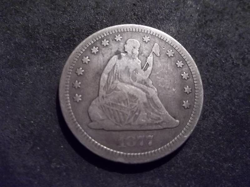 1877 S  Seated Liberty Quarter