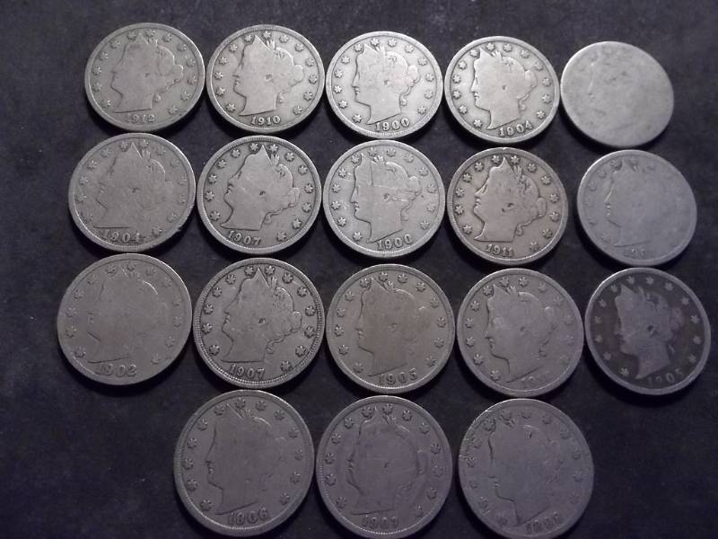 18-V-Nickels Assorted Dates