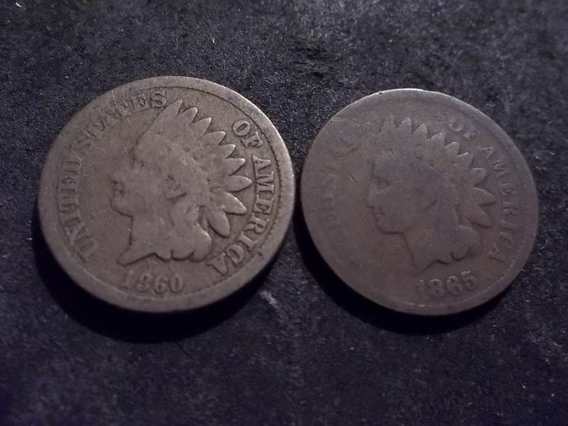 1860, 1865 Indian Head Cents