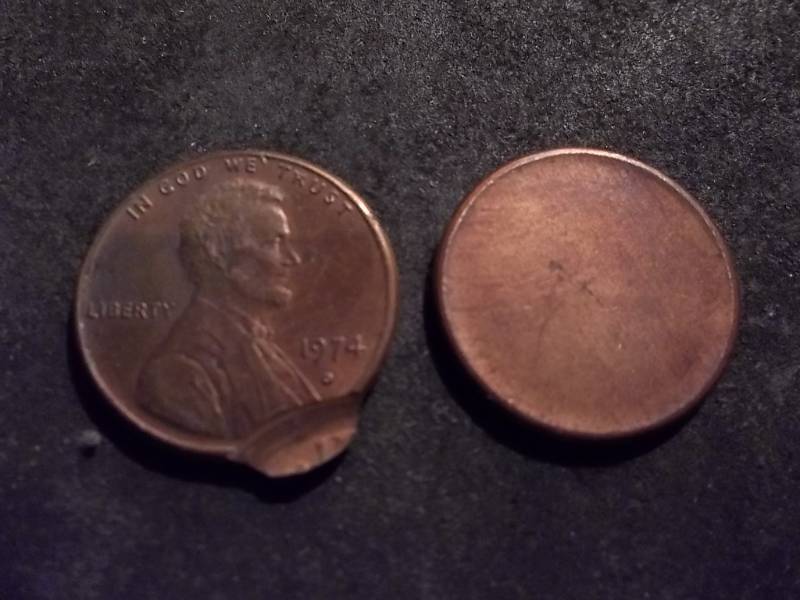 1974 D Error Strike & Blank Planchet Coin