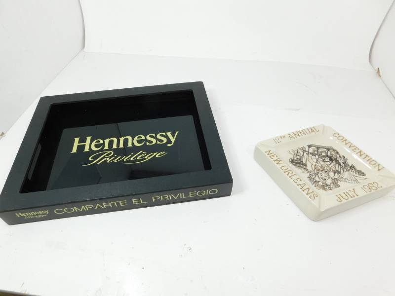 lot 3 image: Hennessy Privilege Waitress Beverage Serving Tray & 12th Annual Convention In New Orleans---July 1982--Ash Tray