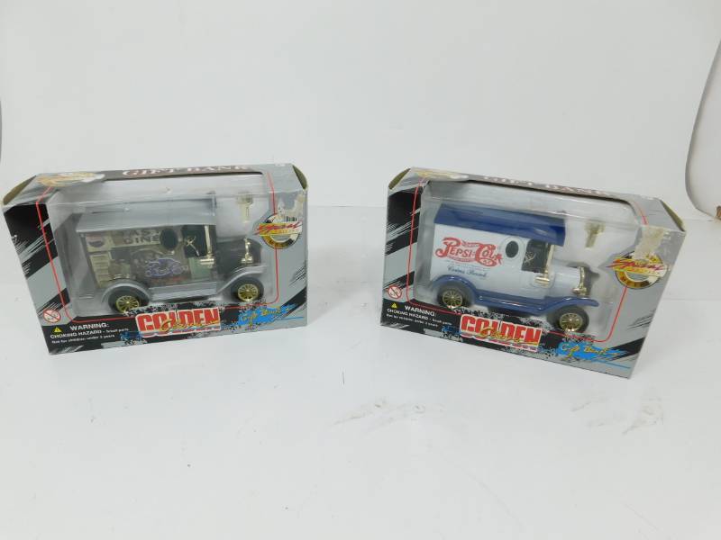 lot 46 image: Two Die Cast Metal Golden Classic Gift Banks