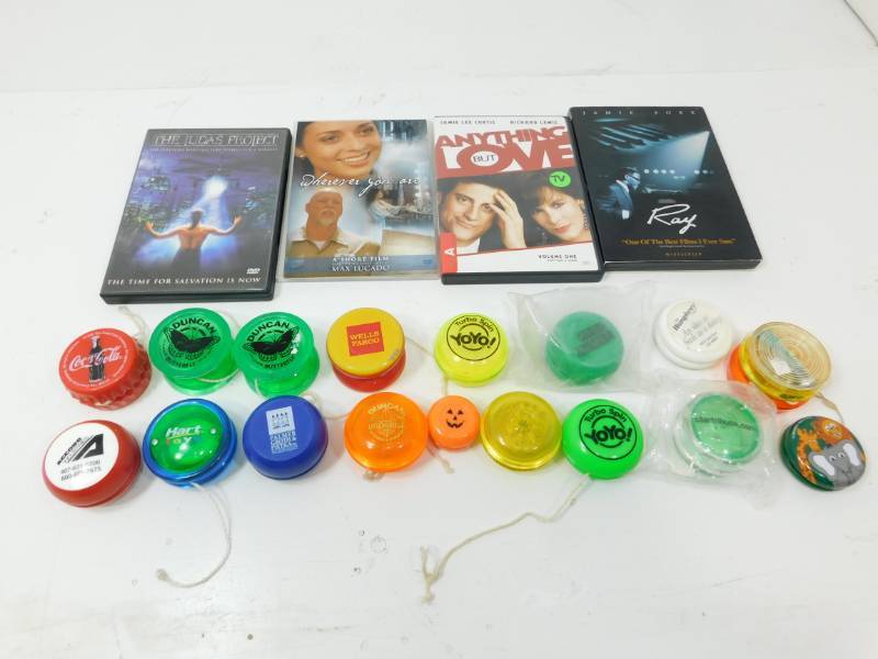 lot 60 image: Seventeen Yo-Yos & Five DVDs