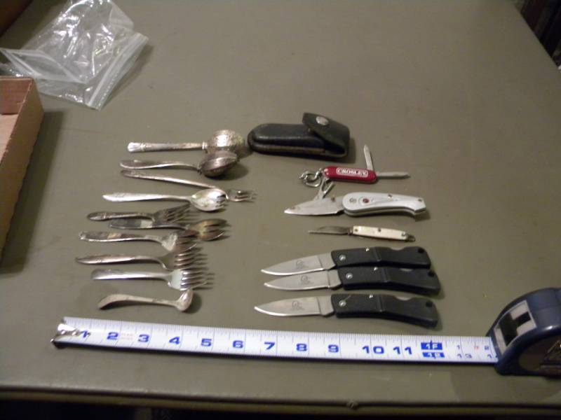 Pocket Knives & Silverplate, Stainless Steel and Sterling Silver Flatware